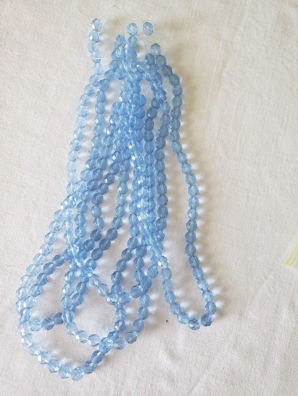 5 Strands 8mm Faceted Sapphire Glass Beads